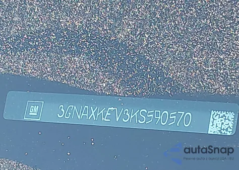 2019 Chevrolet Equinox Lt из США, поврежденный, VIN 3GNAXKEV3KS590570